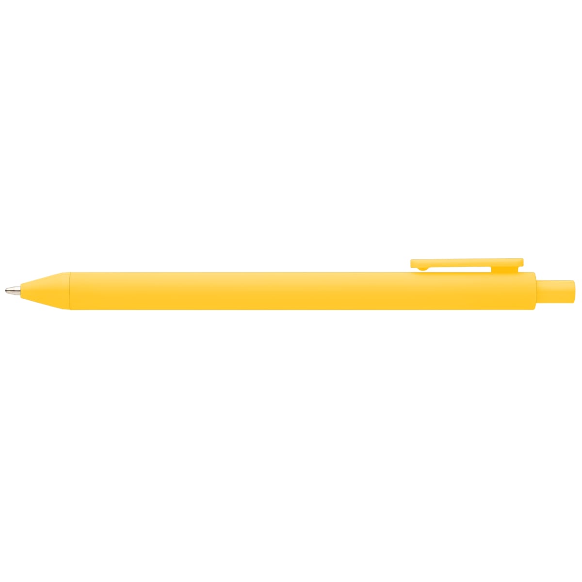 Branded Recycled Plastic Soft Touch Retractable Pen in Yellow