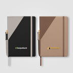 Branded Recycled PU Two-Tone A5 Notebook and Pen Set