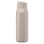 Branded Recycled Steel Bottle with Phone Holder Lid 750ml in Dune