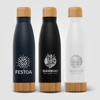 Branded Bamboo and Stainless Steel Insulated Bottle 650ml