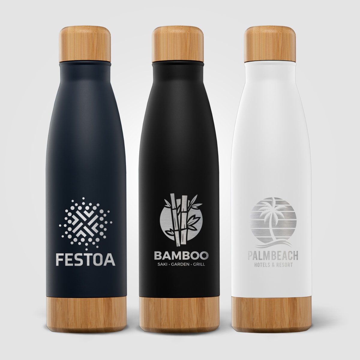 Branded Bamboo and Stainless Steel Insulated Bottle 650ml