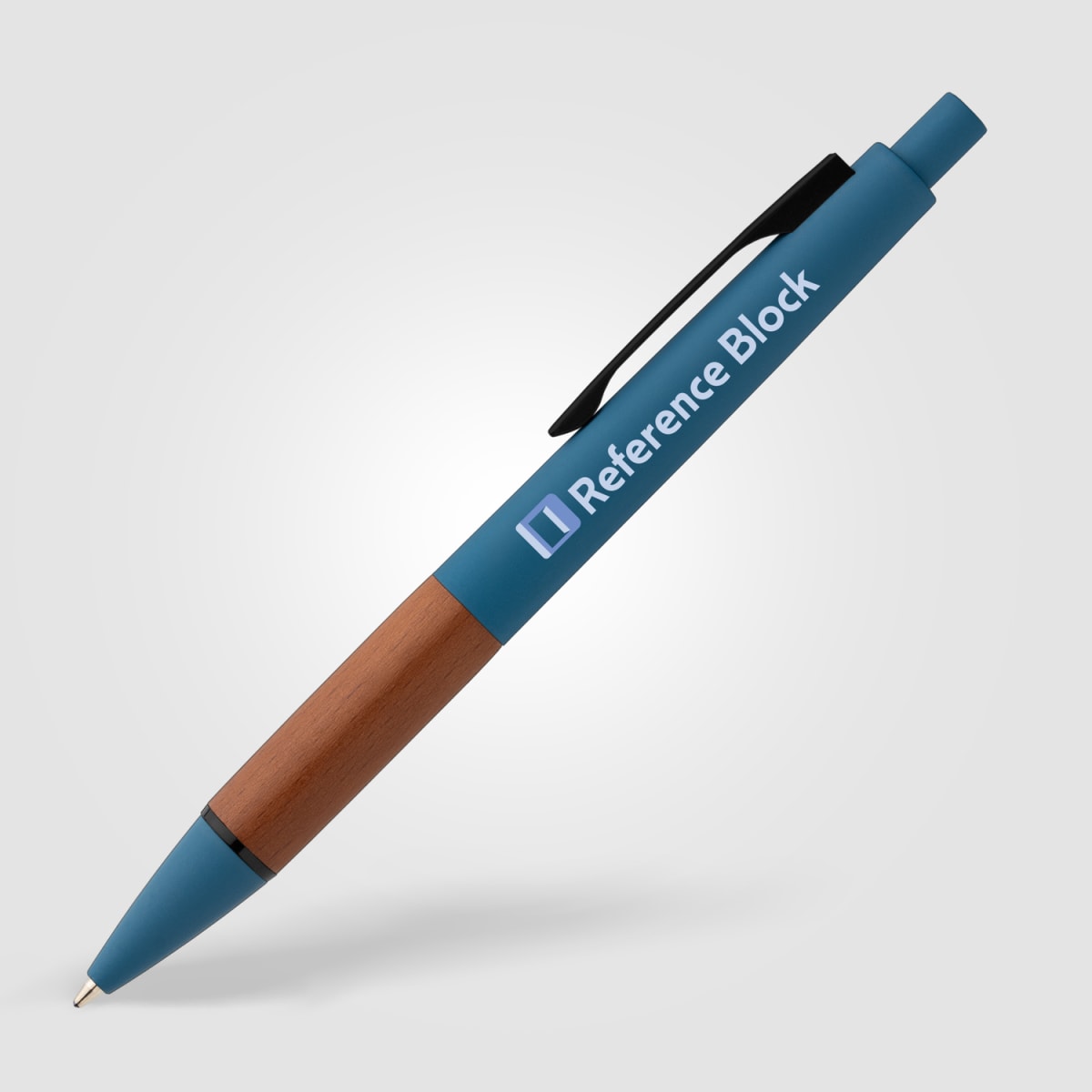Branded Recycled Plastic Pen with FSC Wood Grip