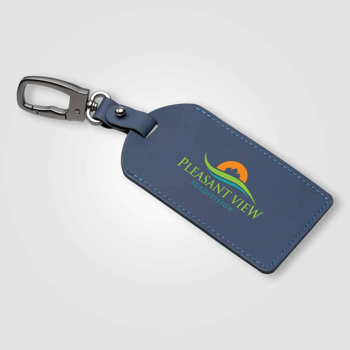 Branded Recycled PU Luggage Tag with Carabiner