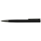 Branded Metal Ballpoint Pen with Gunmetal Trim in Black