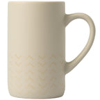 Branded Matte Ceramic Mug with Chevron Base 355 ml in Cream