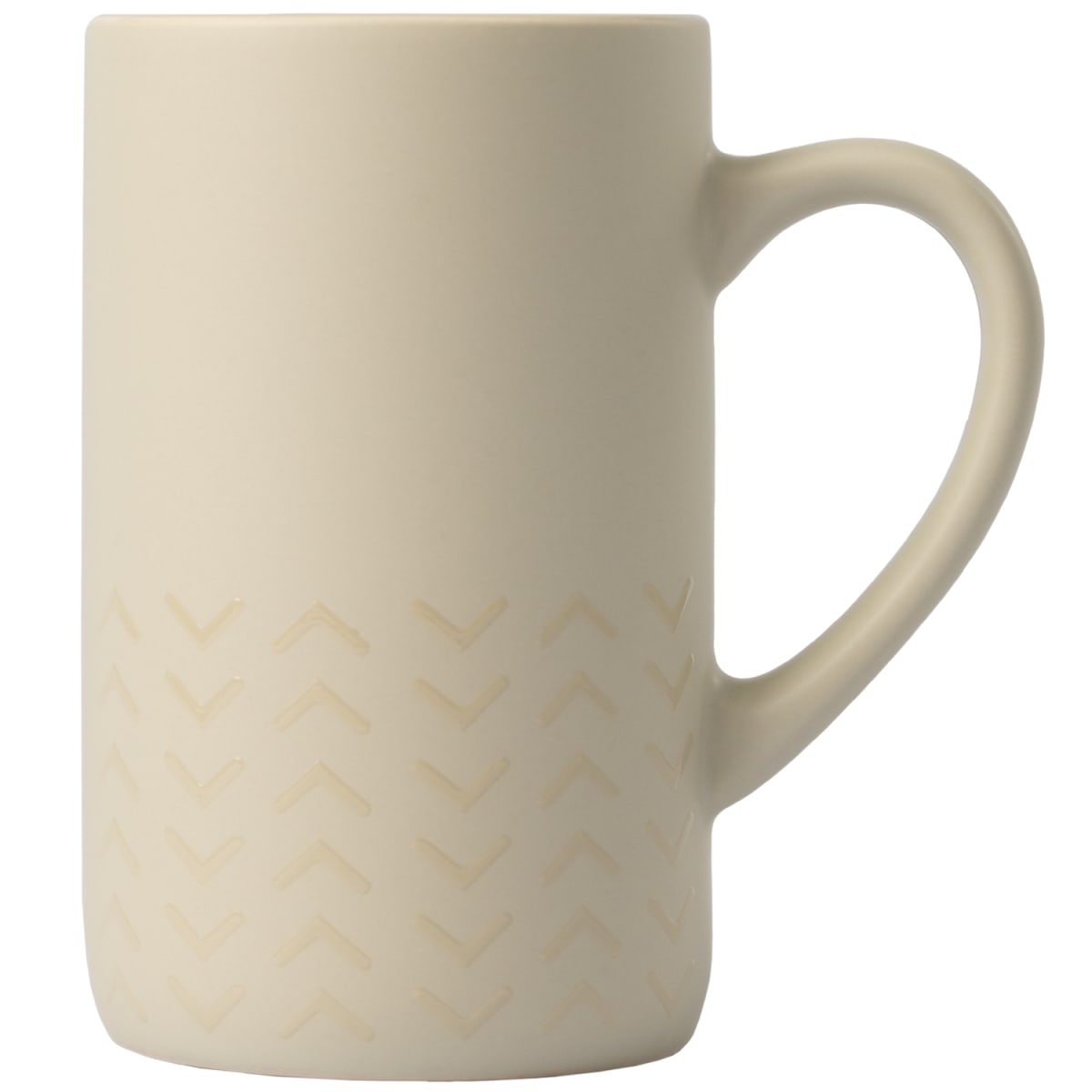 Branded Matte Ceramic Mug with Chevron Base 355 ml in Cream