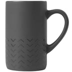 Branded Matte Ceramic Mug with Chevron Base 355 ml in Gray