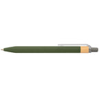 Branded Recycled Plastic Pen with Bamboo Accent in Forest Green