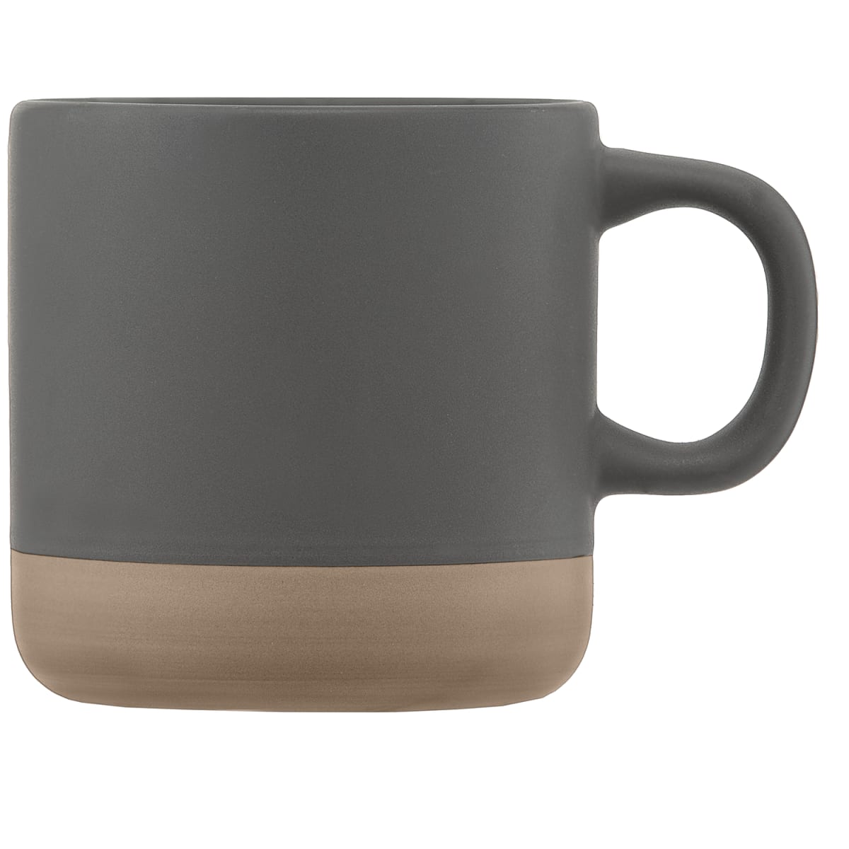 Branded Matte Ceramic Mug with Natural Clay Base - 355ml in Gray
