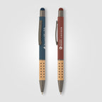 Branded Bamboo Grip Metal Pen with Stylus