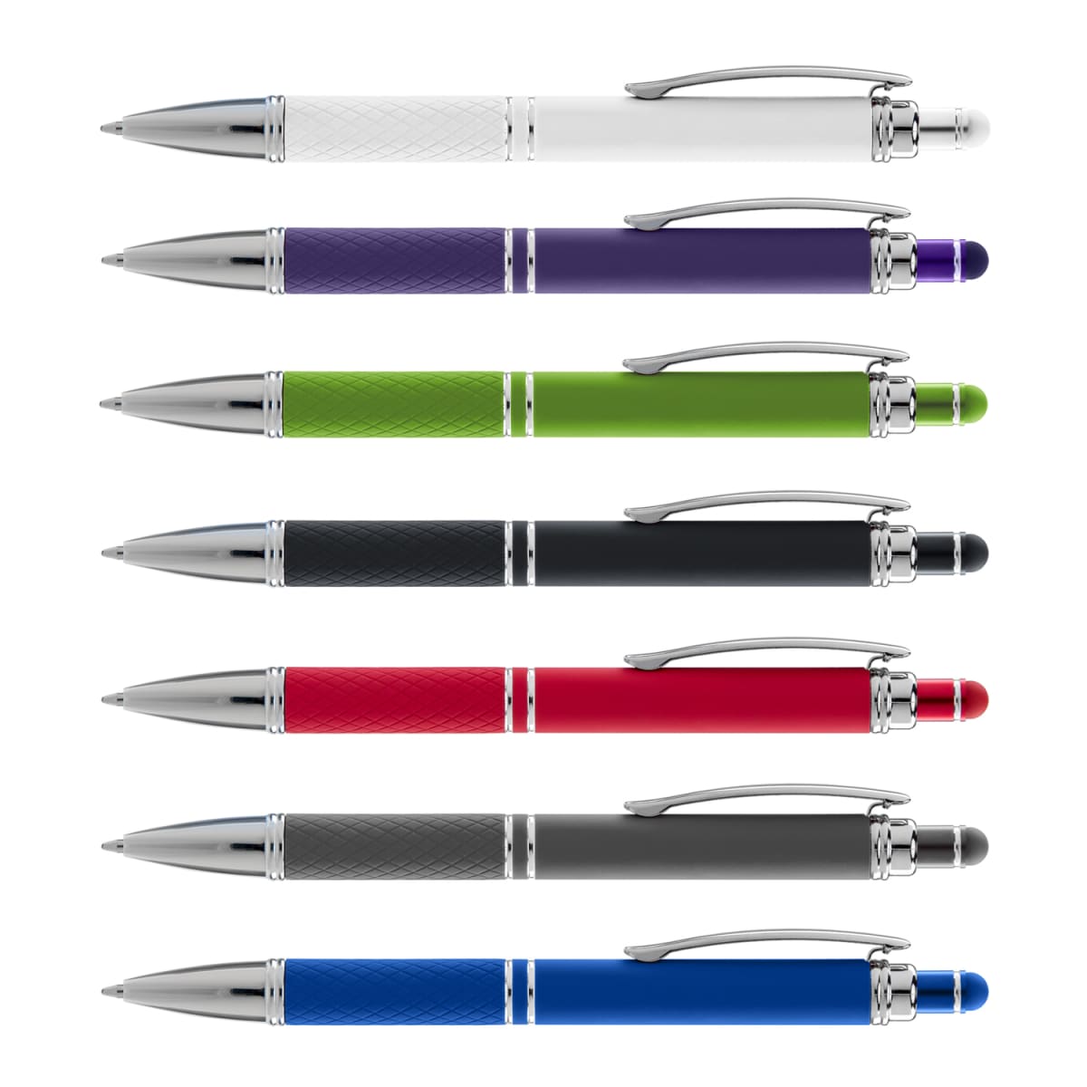 Branded Wide-Barrel Soft-Touch Metal Pen with Stylus