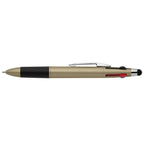 Branded Four-Colour Multi-Ink Pen with Stylus in Gold