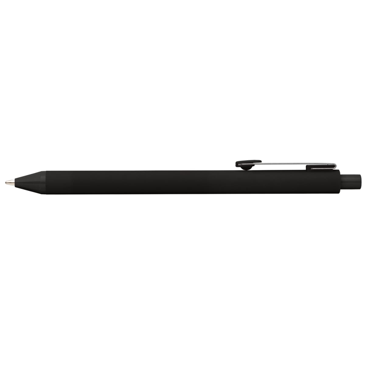 Branded Recycled Plastic Soft Touch Gel Pen in Black