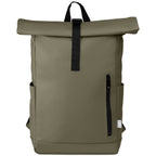 Branded Recycled PU Rolltop Laptop Backpack - 12L in Green