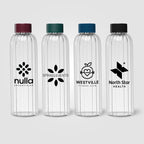 Branded Borosilicate Glass Bottle with Steel Lid - 620ml