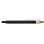 Branded Recycled Plastic Pen with Bamboo Accent in Black