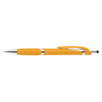 Branded Soft-Touch Click Pen with Stylus in Yellow