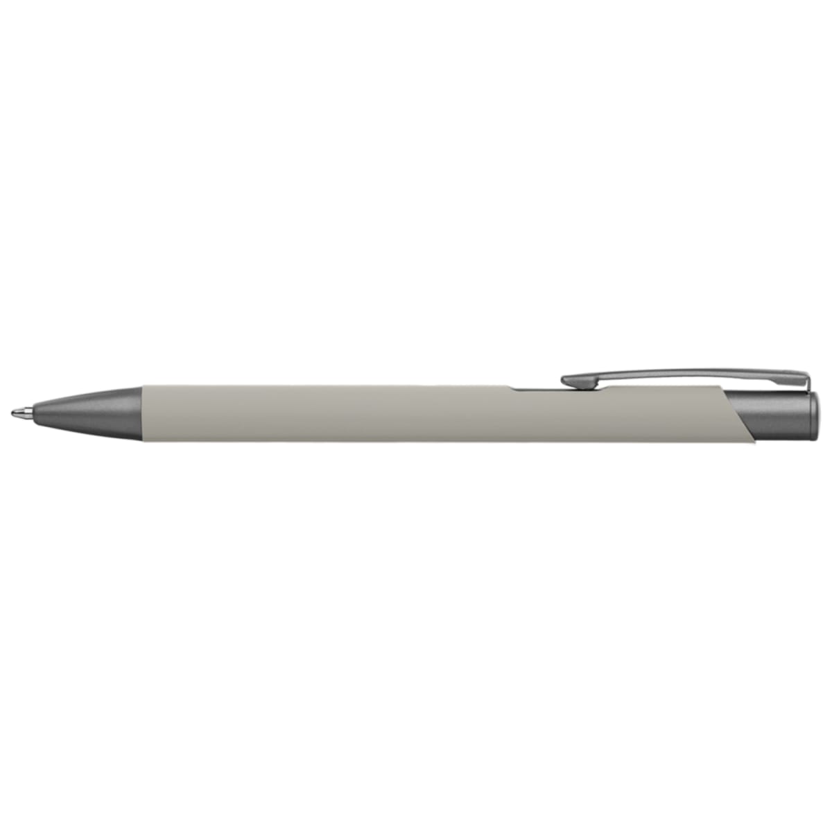 Branded Aluminium Pen with Gunmetal Trim in Light Gray