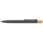 Branded Recycled Aluminium Twist Pen with Bamboo Top in Gunmetal