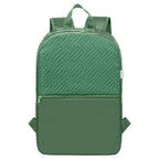 Branded Recycled Polyester Quilted Backpack in Forest Green