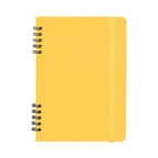 Branded A5 Spiral Notebook with Recycled Leather Cover in Yellow