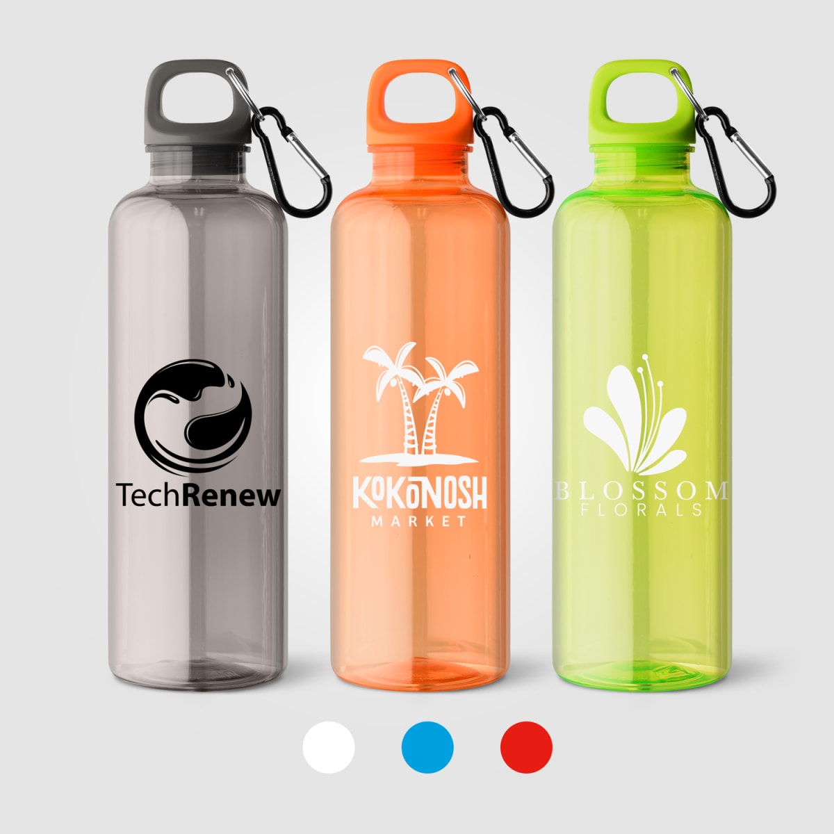 Branded Recycled PET Bike Bottle with Carabiner Clip