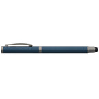 Branded Gunmetal Recycled Aluminium Stylus Gel Pen in Navy Blue