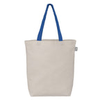 Branded Recycled Cotton Tote Bag with Coloured Handles in Royal Blue