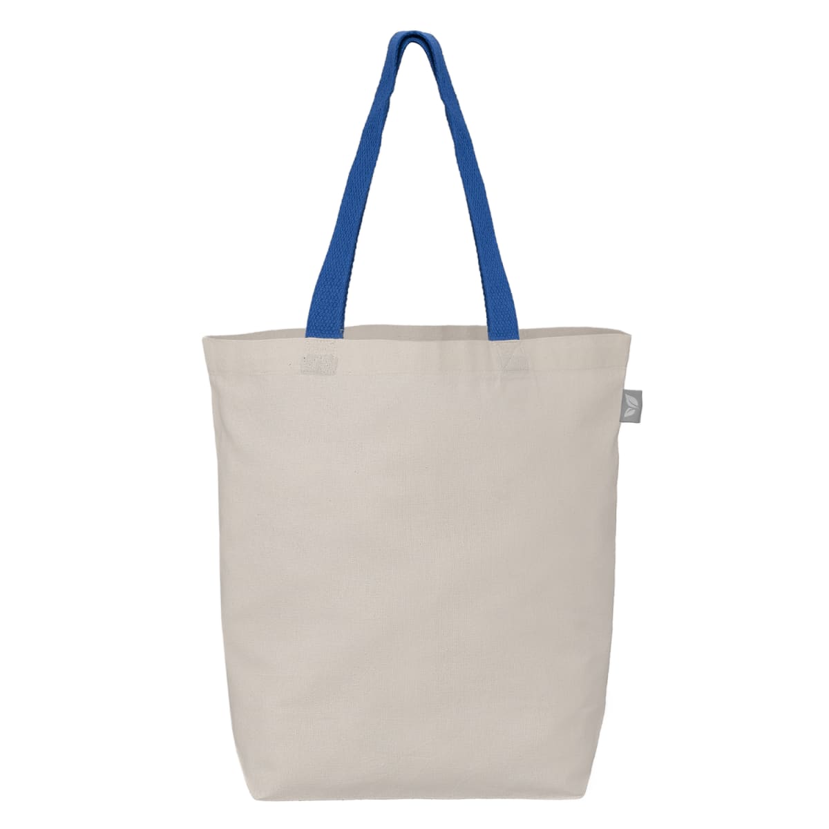 Branded Recycled Cotton Tote Bag with Coloured Handles in Royal Blue