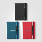 Branded Recycled Chevron Refillable A5 Journal and Pen Set