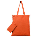 Branded Recycled Foldable Tote Bag with Pouch in Orange