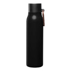 Branded Recycled Steel Vacuum Bottle with Carabiner - 550ml in Black