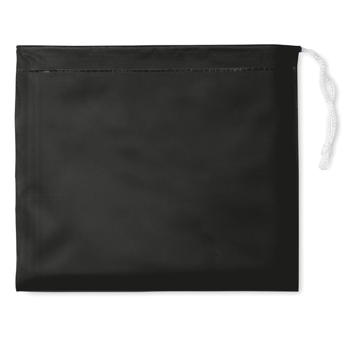 Branded Raincoat in Pouch in Black