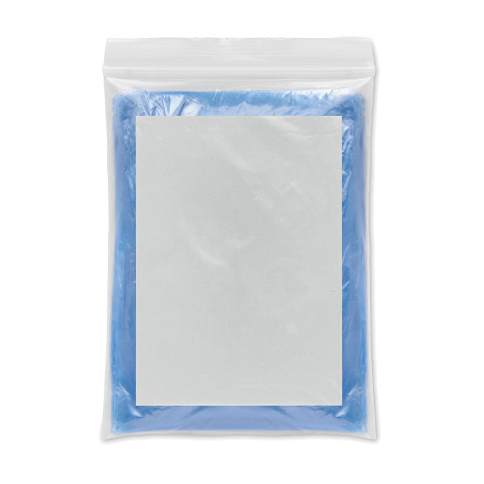 Branded Foldable Poncho in Polybag in Blue