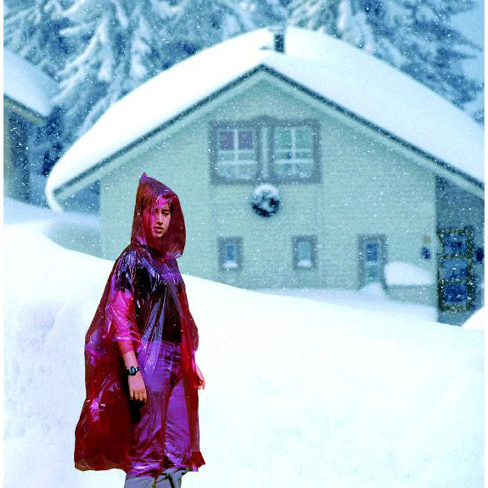Branded Foldable Poncho in Polybag in use