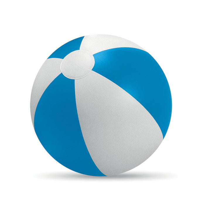 Branded Striped Inflatable Beach Ball in Blue