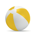 Branded Striped Inflatable Beach Ball in Yellow