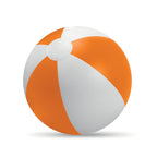 Branded Striped Inflatable Beach Ball in Orange