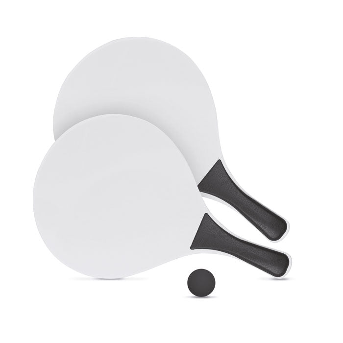Branded MDF Beach Tennis Set in Black