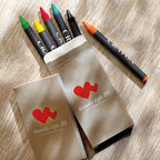 Branded Carton of 6 Wax Crayons in use