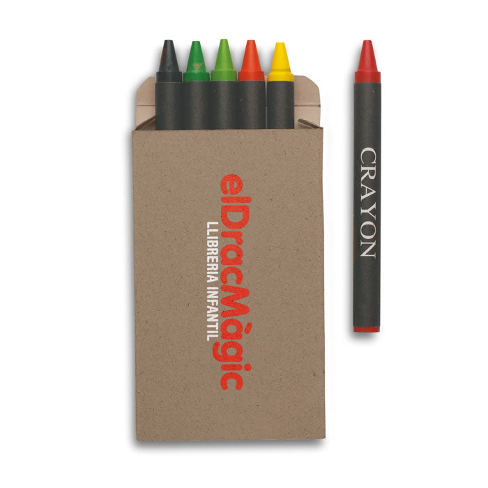 Branded Carton of 6 Wax Crayons without branding
