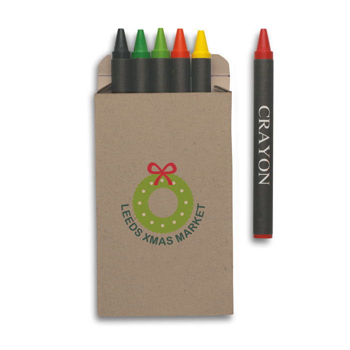 Branded Carton of 6 Wax Crayons