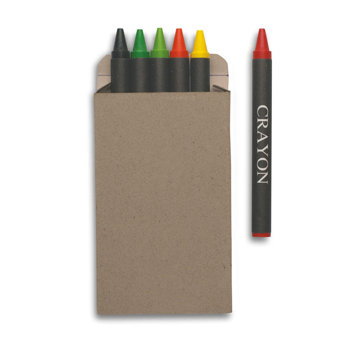 Branded Carton of 6 Wax Crayons without branding