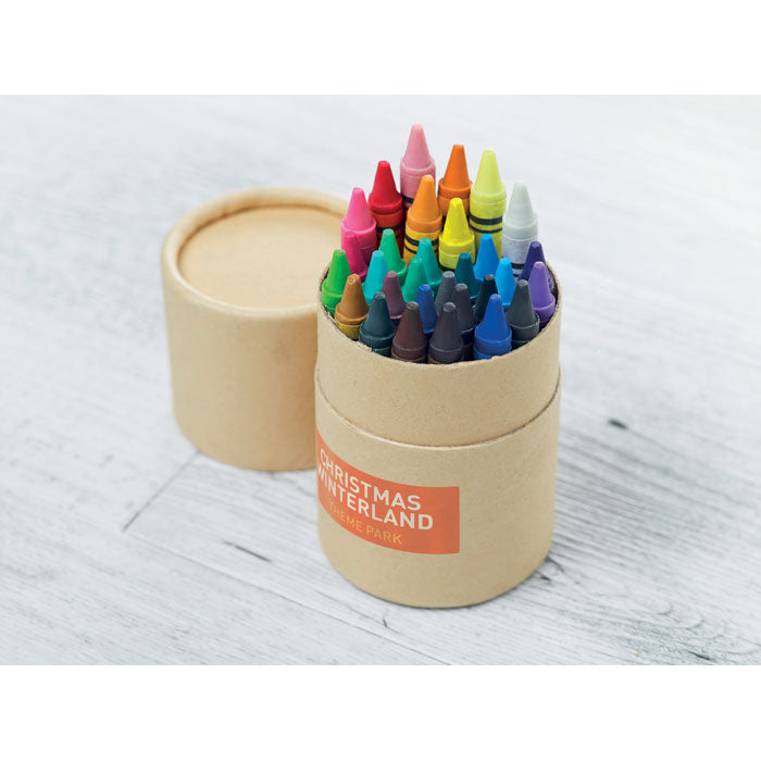 Branded 30 Wax Crayons in Tube in use