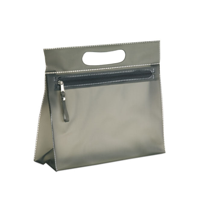 Branded Transparent PVC Cosmetic Pouch in Black