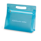 Branded Transparent PVC Cosmetic Pouch in Blue