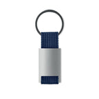 Branded Metal Rectangular Key Ring with Webbing without branding