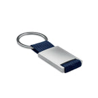 Branded Metal Rectangular Key Ring with Webbing