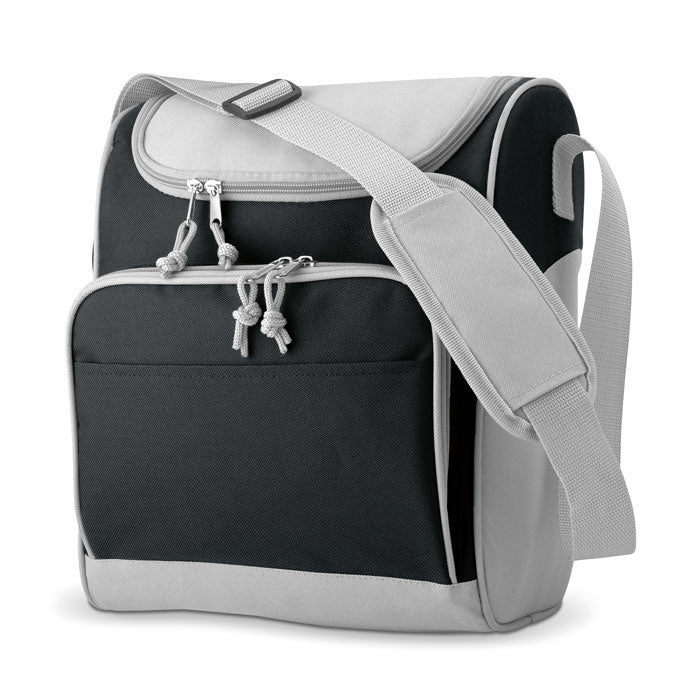 Branded Cooler Bag with Front Pocket in Black