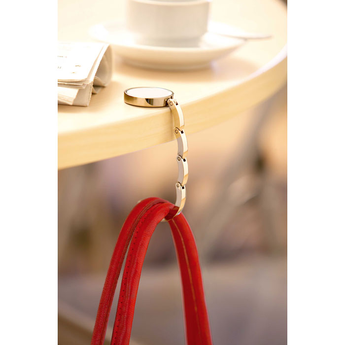 Branded Handbag Holder for Your Desk in use